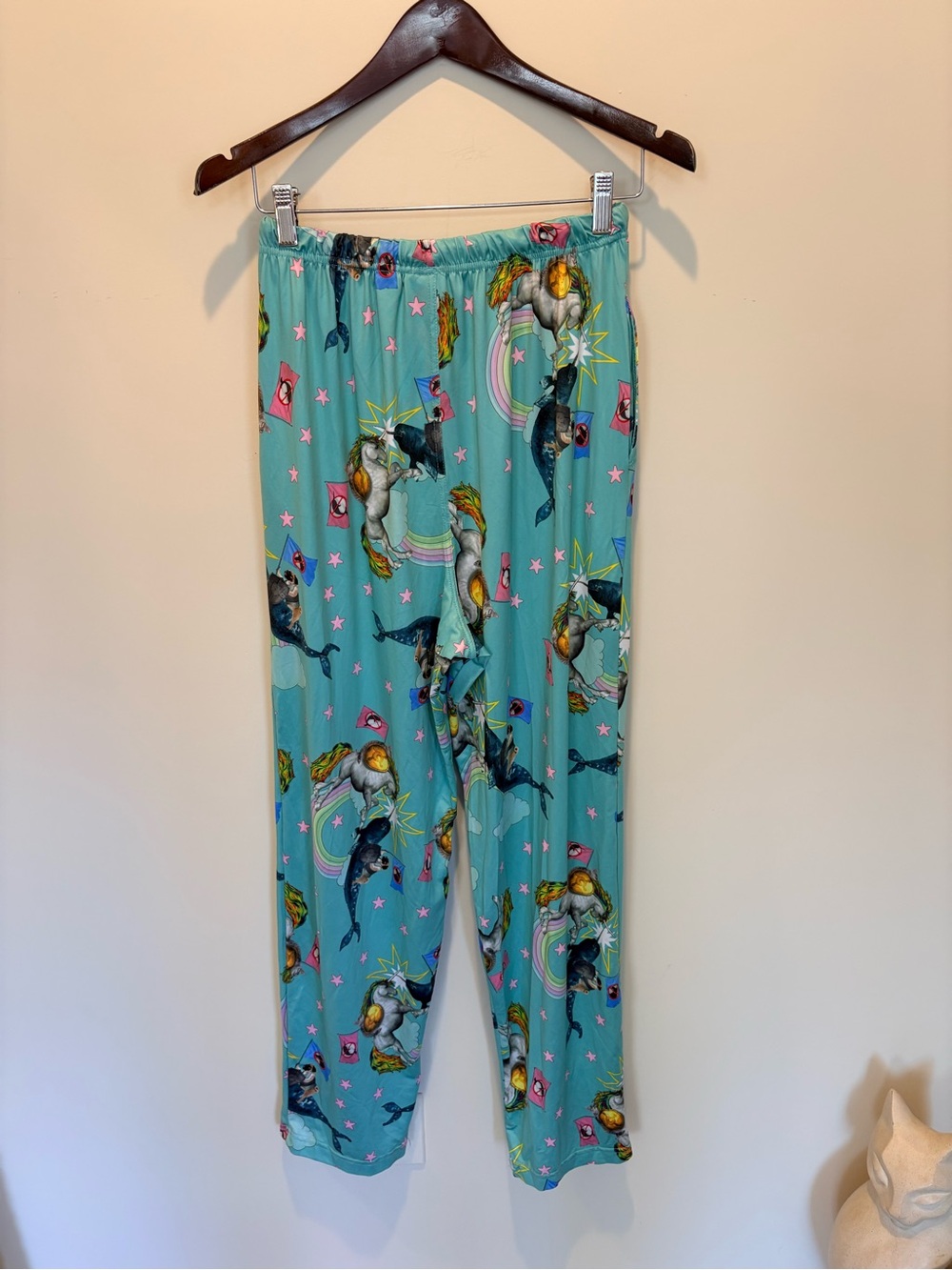 Turquoise Fantasy Unicorn Print Women's Pajama/ Lounge Pants - Picture 3 of 7